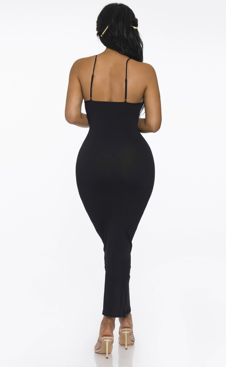 Black Maxi Bodycon Dress Casual Womenswear Comfort Summer Basic Minimalist Sleeveless