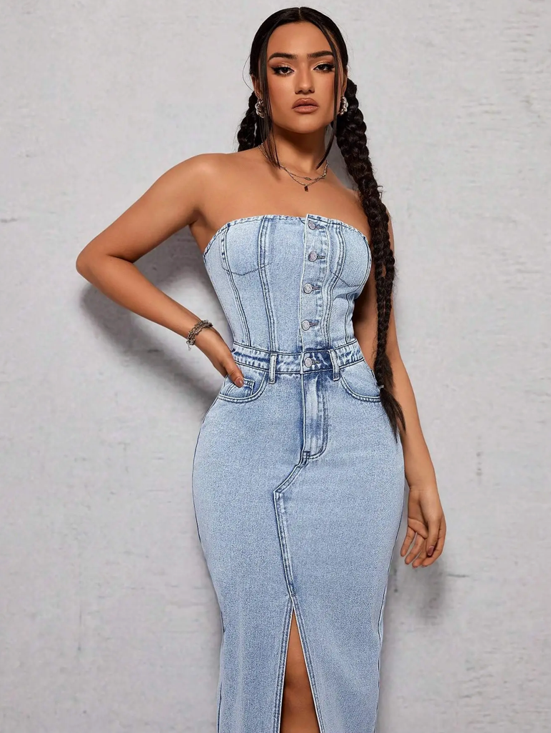 Denim Maxi Dress