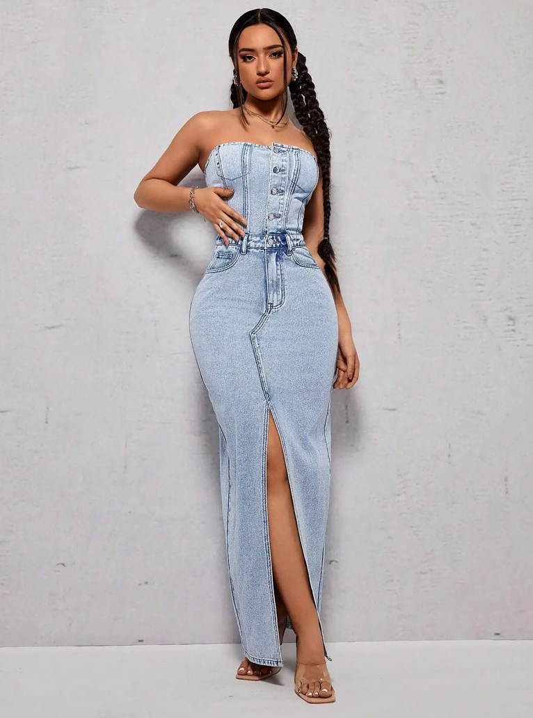 Denim Maxi Dress